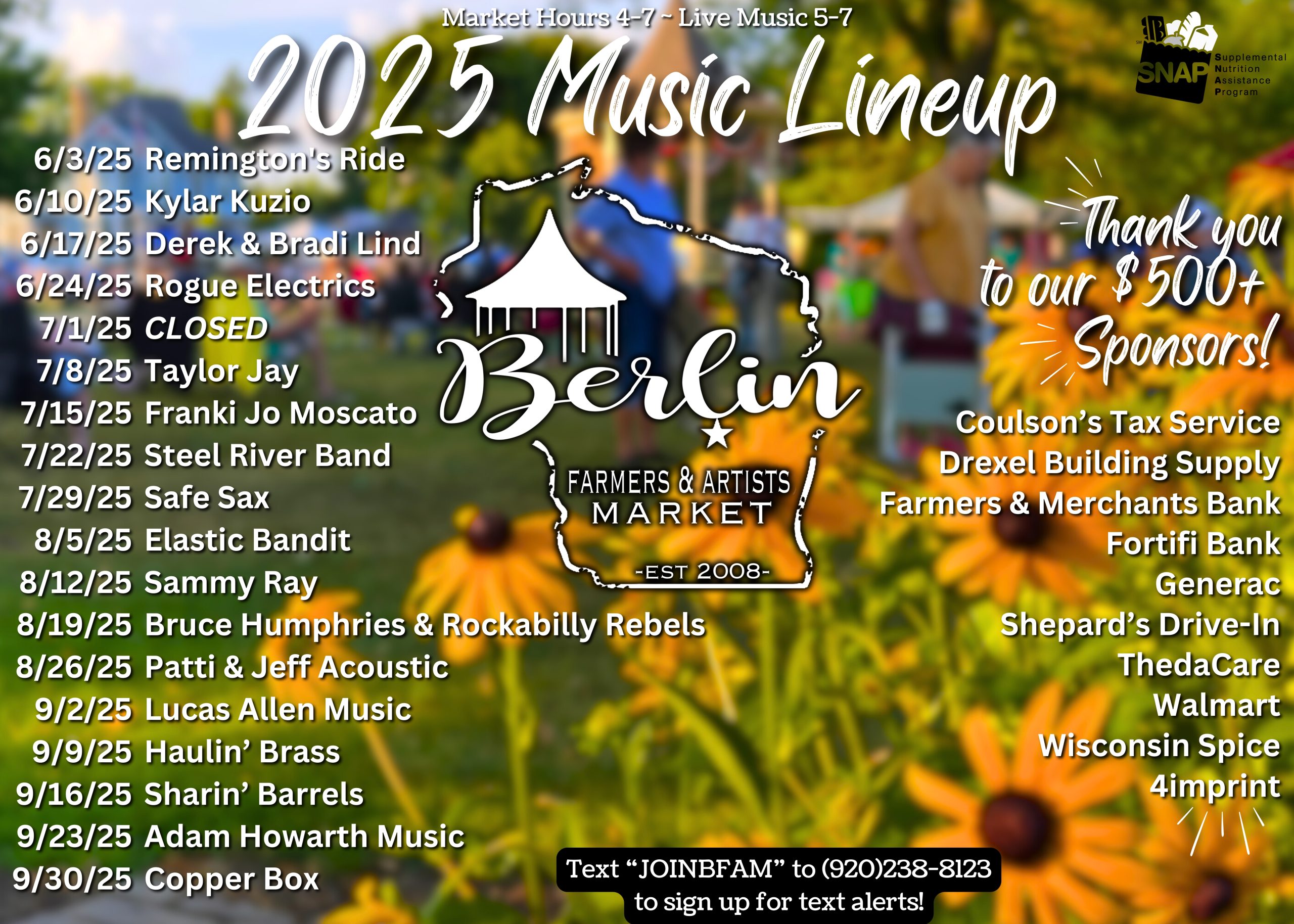 2025 Market Schedules